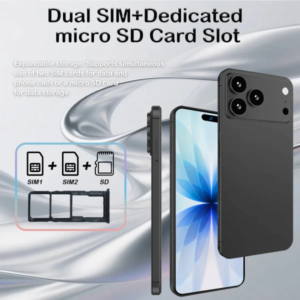 2026 Global Version I17 Promax Pro 4G 5G Dual Card Dual Standby System Original Intelligent 7.3inch 8000mAh Battery Arrival
